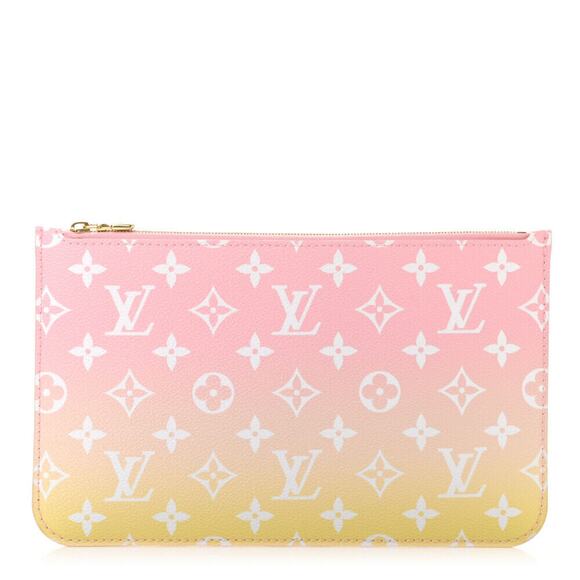 Louis Vuitton Monogram By The Pool Neverfull MM Pochette Clutch Bag Pink - Picture 1 of 6